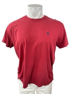 Polo Ralph Lauren Iconic Men's Red Crew Neck Short Sleeve Jersey T-Shirt Top M